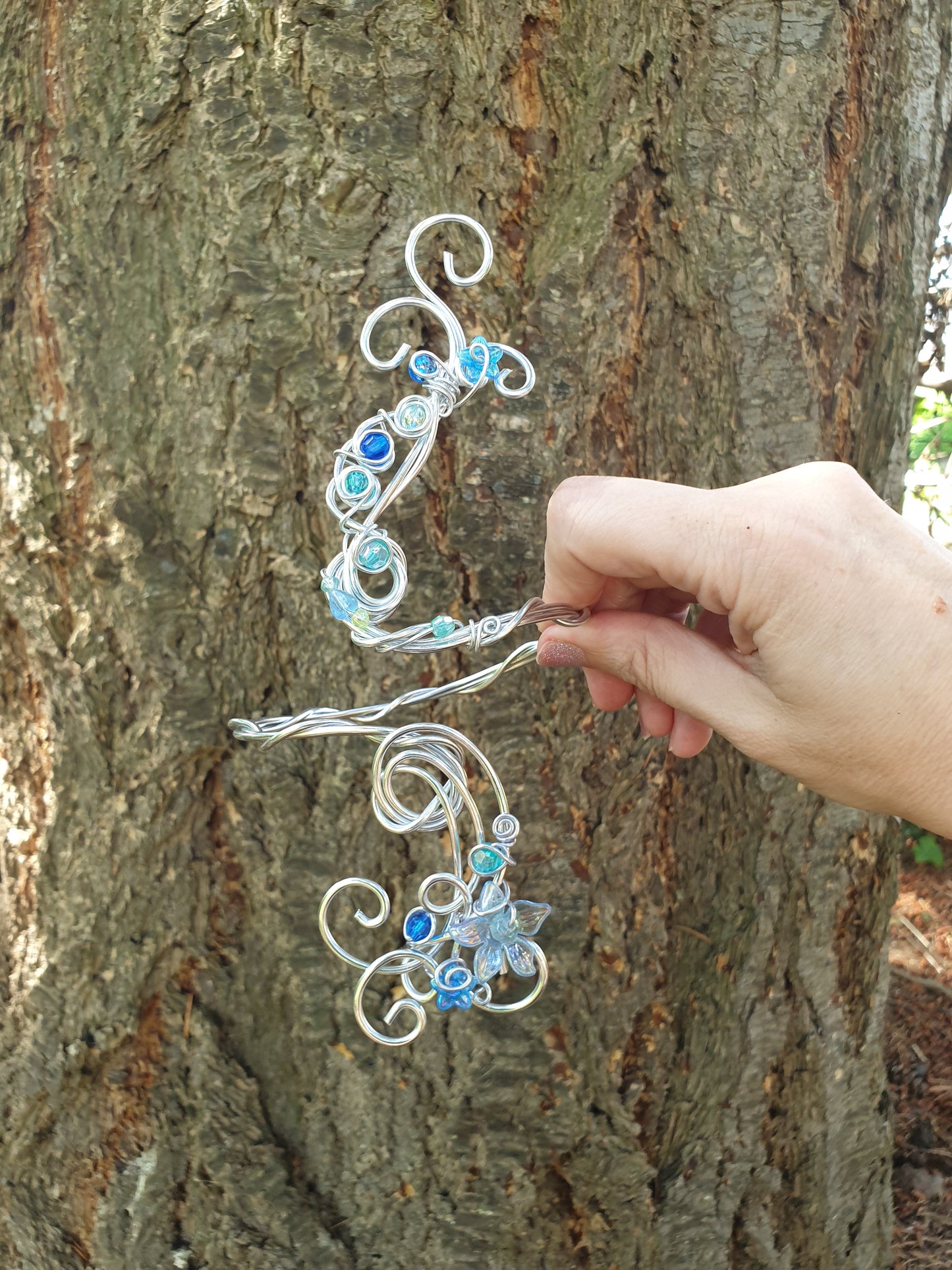 Bracelet de Bras Bleu clair fleur