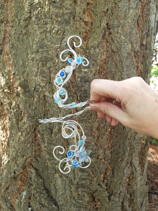 Bracelet de Bras Bleu clair fleur