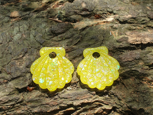Pampilles Erina Jaune à paillettes Coquillage